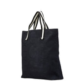 グッチ Gロゴ トートバッグ 123439 ブラック ホワイト キャンバス レディース GUCCI 【中古】